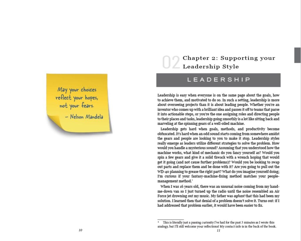 A 2-page spread from the book Trauma-informed Leadership by Elizabeth Vahey Smith