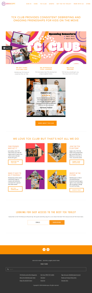 The Homepage for Kaleidoscope's Website